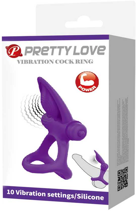 Pretty Love Male PRETTY LOVE - VIBRUOJAMASIS ŽIEDAS 10 VIBRACIJOS VIOLETINIS SILIKONINIS