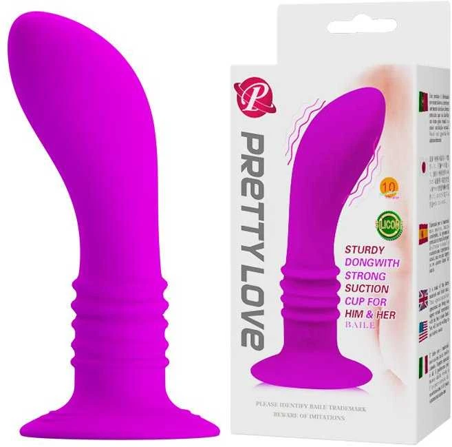 Violetinis vibruojantis kištukas su siurbtuku