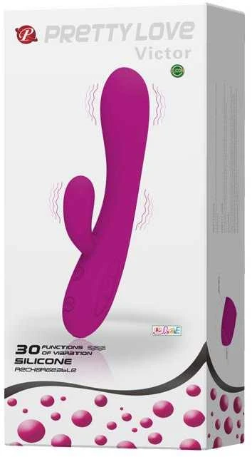 Daugiafunkcis G taško vibratorius su zuikučiu ir USB „Pretty Love“
