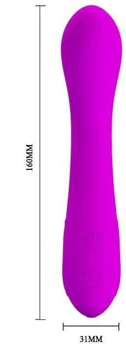 „Pretty Love“ lenktas G taško masažinis vibratorius 16 cm, 30 režimų