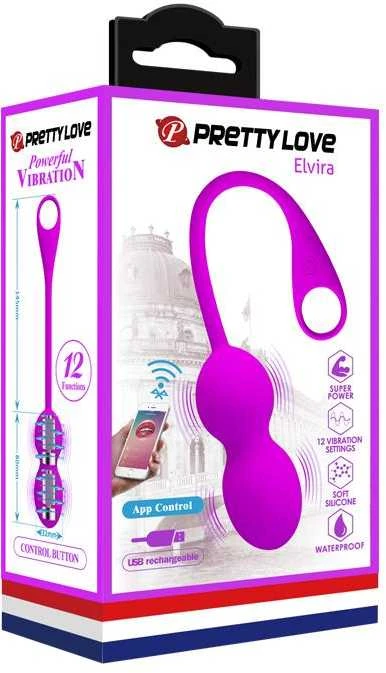 Pretty Love Smart LYBAILE Pretty Love Elvira Telefono valdymo vibro kamuoliukai Violetinė