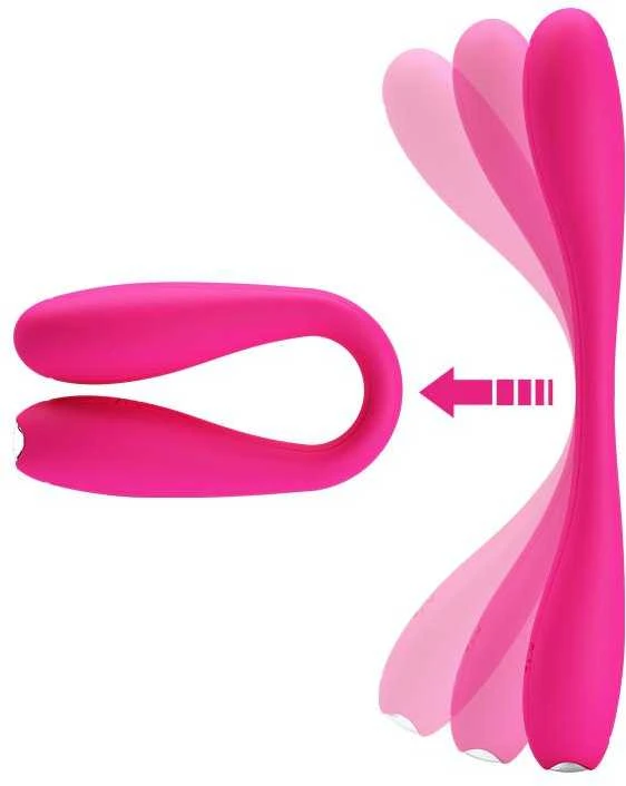 Pretty Love Bendable vibratorius dvigubas g taško klitoris 17cm