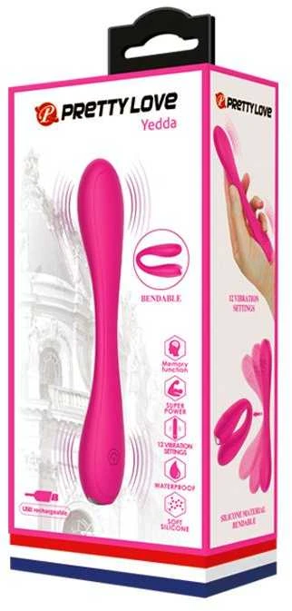 Pretty Love Bendable vibratorius dvigubas g taško klitoris 17cm