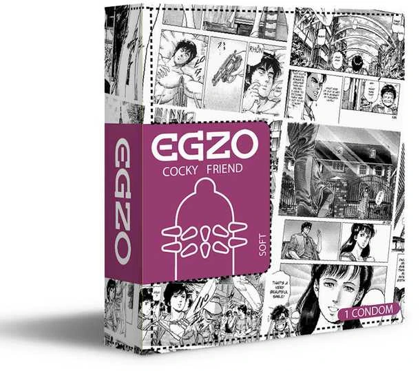Egzo Hot Raudona prezervatyvas su glostančiais smaigaliais Soft 1 vnt.