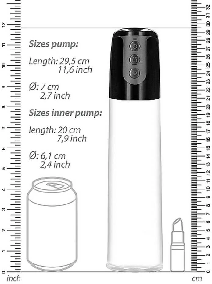 Pumped By Shots Pumpuojamas automatinis kibernetinis siurblys su masturbacijos mova – skaidrus