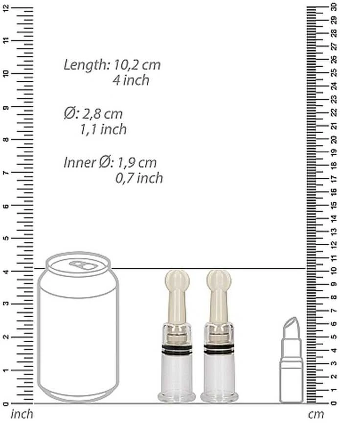 Pumped By Shots Siurbiamasis nipelio siurbimo rinkinys mažas – skaidrus