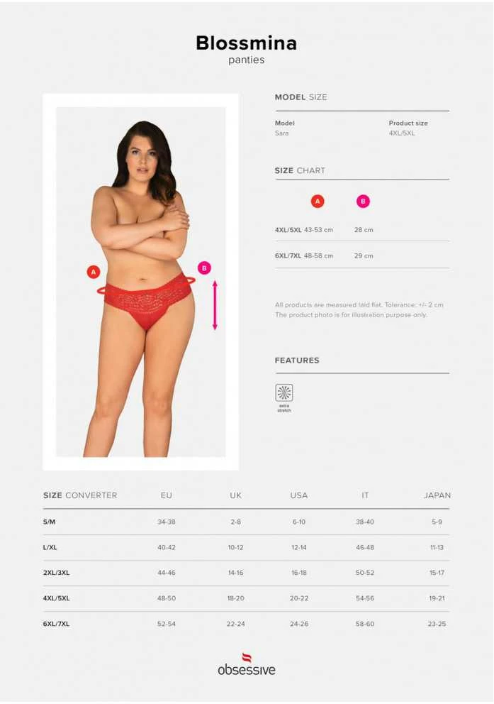 Obsessive - Blossmina kelnaitės 4XL/5XL