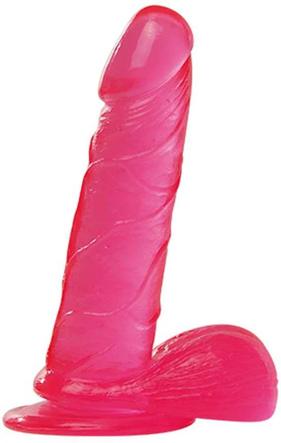 Real Rapture Rožinė guminis dildo su siurbtuku ir sėklidėmis