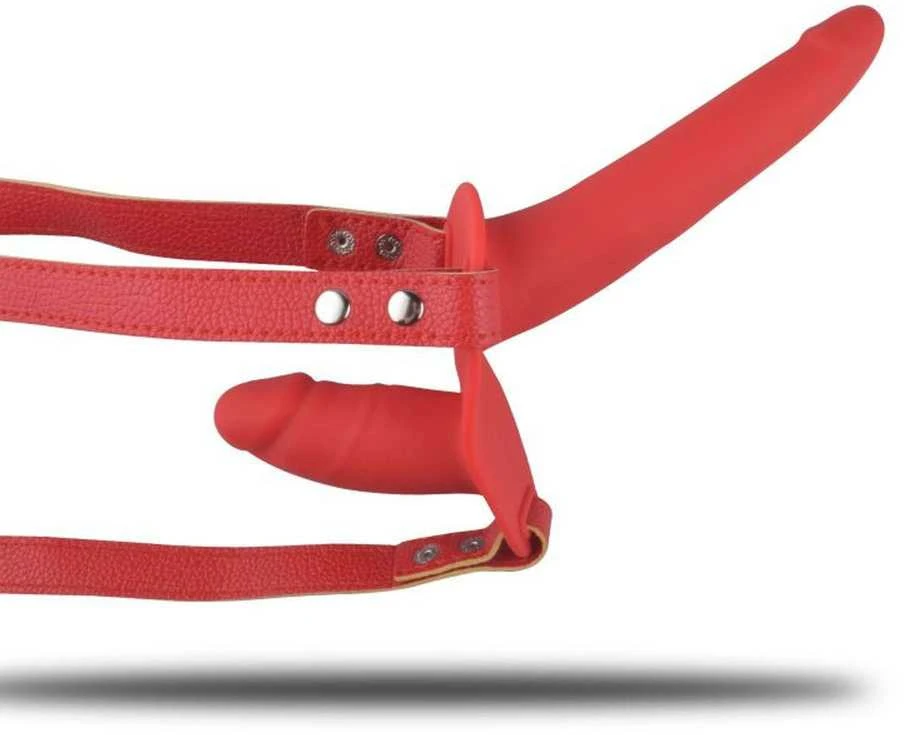 Real Safe Dvigubas raudonas dirželis su petnešėlėmis