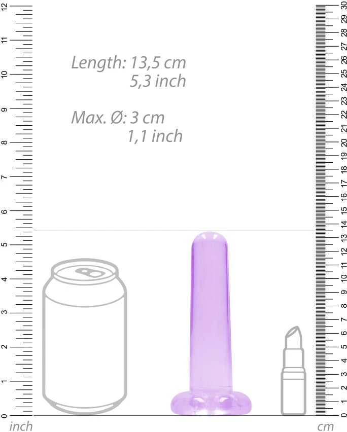 Realrock By Shots Realrock Dildo, mažas, lygus, su stipriu siurbtuku, 13,5 cm