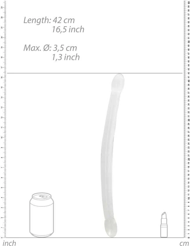 Realrock By Shots Realrock Dvigubas silikoninis dildo lygus, ilgis 42 cm