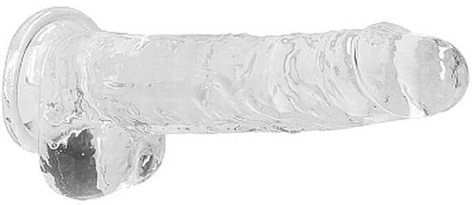 Realrock By Shots Realrock Skaidrus guminis dildo tiesiu kotu, 21 cm
