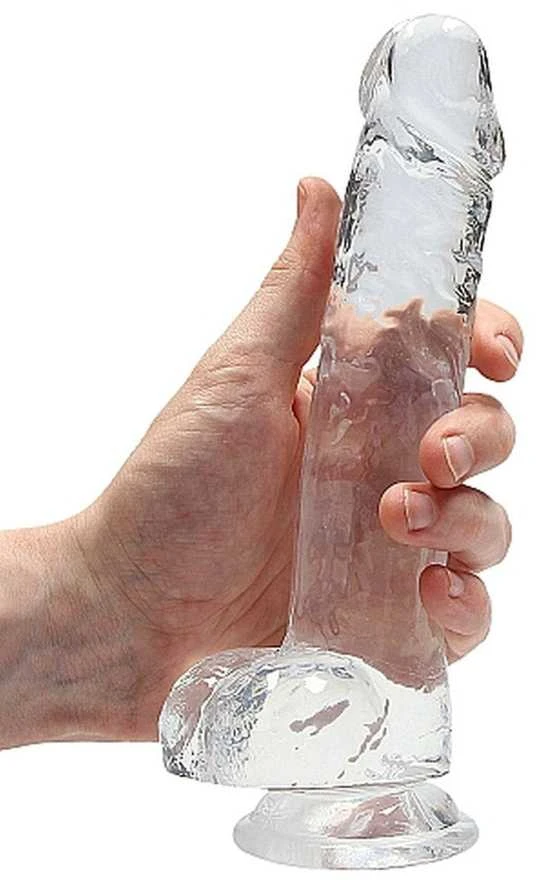 Realrock By Shots Realrock Skaidrus guminis dildo tiesiu kotu, 21 cm