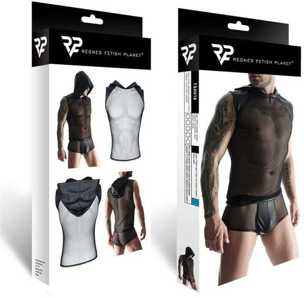 Regnes Fetish Planet vyriški marškinėliai be rankovių su gobtuvu M