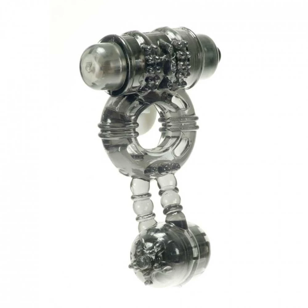 Rock Rings Vibruojantis dvigubas erekcijos žiedinis masažuoklis