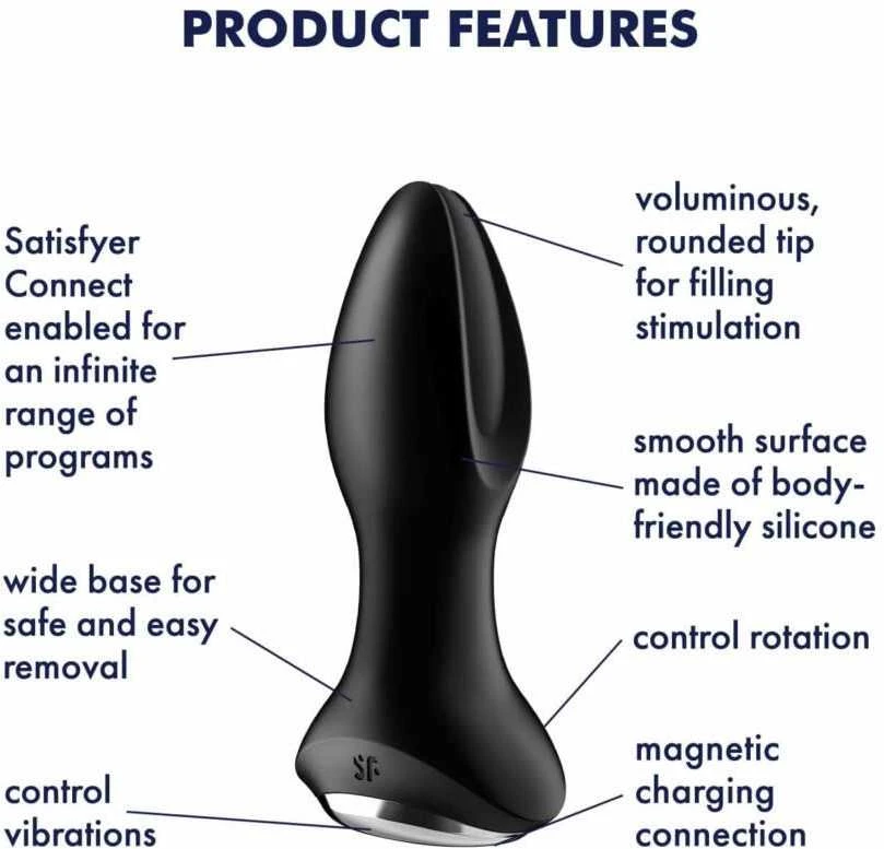 Satisfyer Rotator Plug 2+ analinis kištukas Juodas