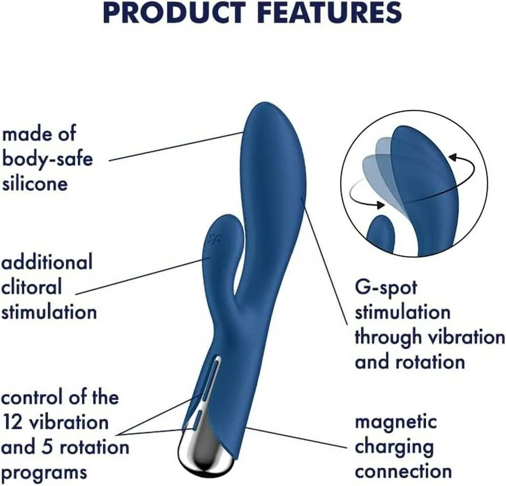 SATISFYER SPINNING RABBIT 1 MĖLYNAS