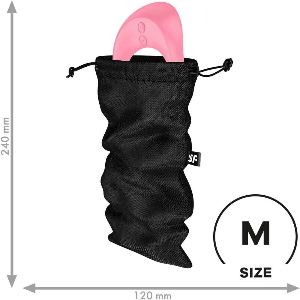 Satisfyer Treasure Bag, maišelis M Juodas dalykėliams laikyti
