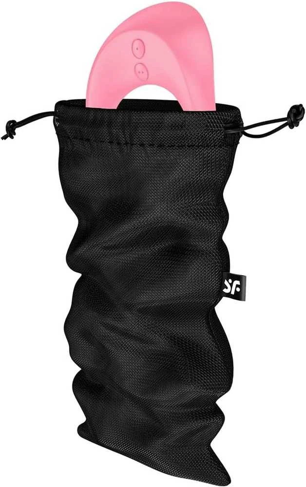 Satisfyer Treasure Bag, maišelis M Juodas dalykėliams laikyti