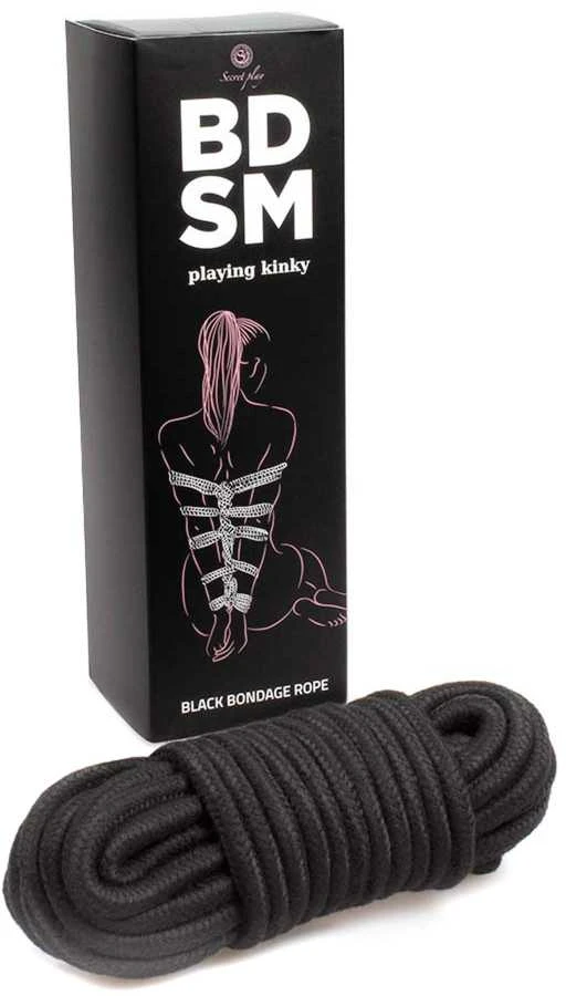 Secret Play Juodas Bondage Rope