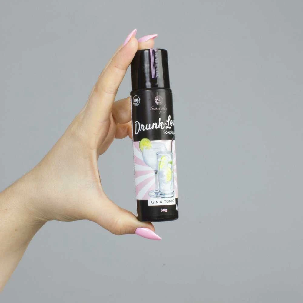 „Secret Play“ intymių santykių gelis glamonėms, valgomasis džino tonikas, 60 ml