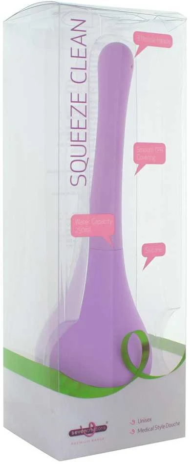 Violetinis analinis dušas Squeeze Clean pakuotėje