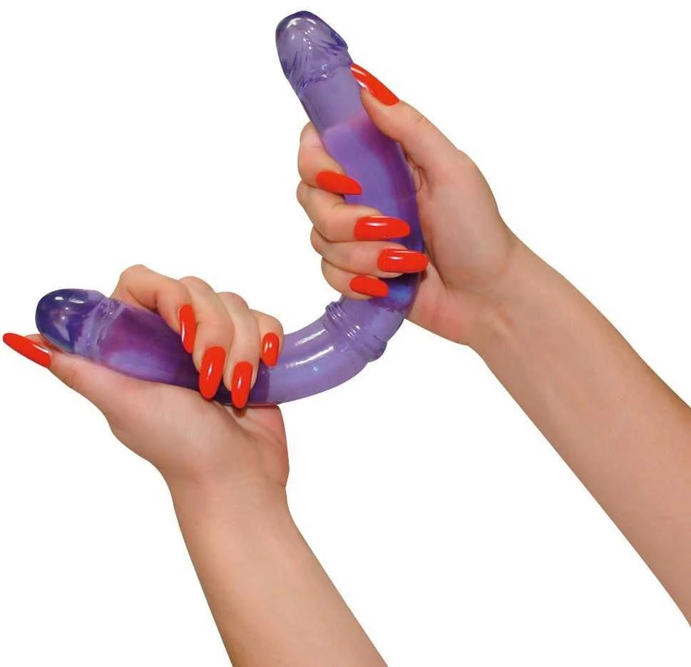 Seven creations dvigubo įsiskverbimo lankstus violetinis dildas 30 cm