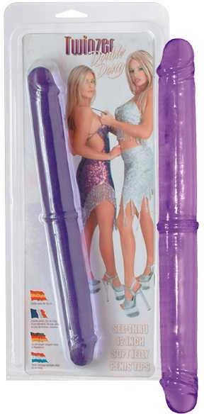 Seven creations dvigubo įsiskverbimo lankstus violetinis dildas 30 cm