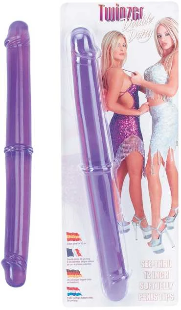 Seven creations dvigubo įsiskverbimo lankstus violetinis dildas 30 cm