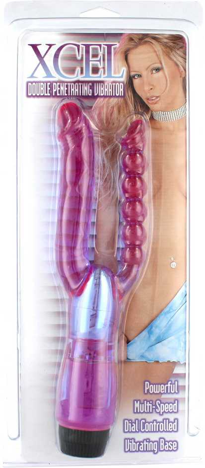 Seven creations Septyni kūriniai „XCEL DOUBLE DOUBLE PENETRATIONAL VIBRATOR PURPLE“.