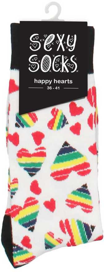 Sexy Socks Seksualios kojinės „Linksmos širdelės“ - 36-41