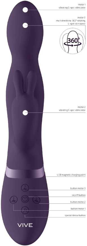 Vive By Shots ShotsToys Rabbit vibratorius - 360degrees Rabbit - Violetinė