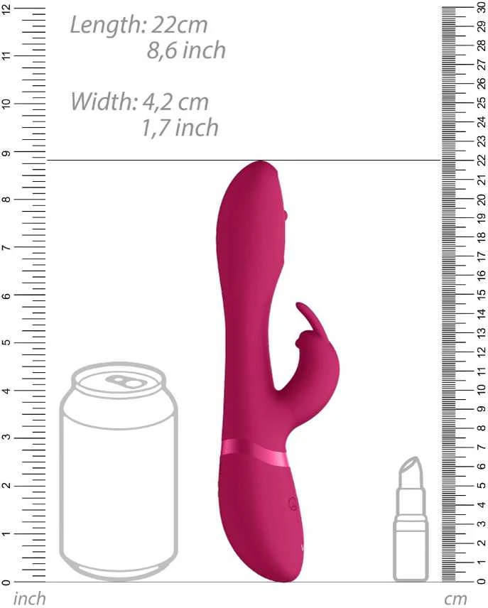 Vive By Shots ShotsToys Vibracinis masažuoklis - Besisukantis G taško triušis - Rožinė