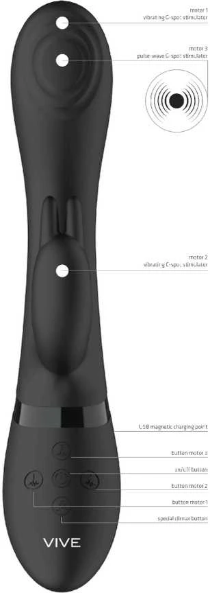 Vive By Shots ShotsToys Wibrator - Pulse G-spot Rabbit - Juodas