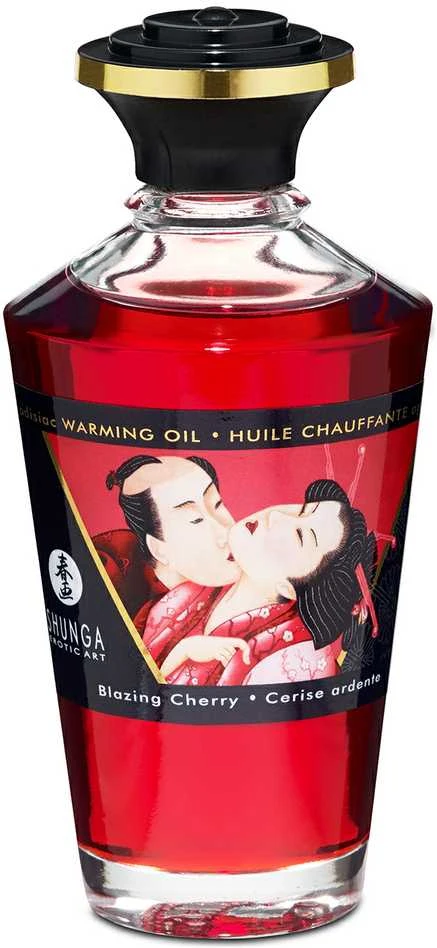 Cherry Shunga - Afrodiziako šildomasis aliejus „Liepsnojančios vyšnios“ 100 ml