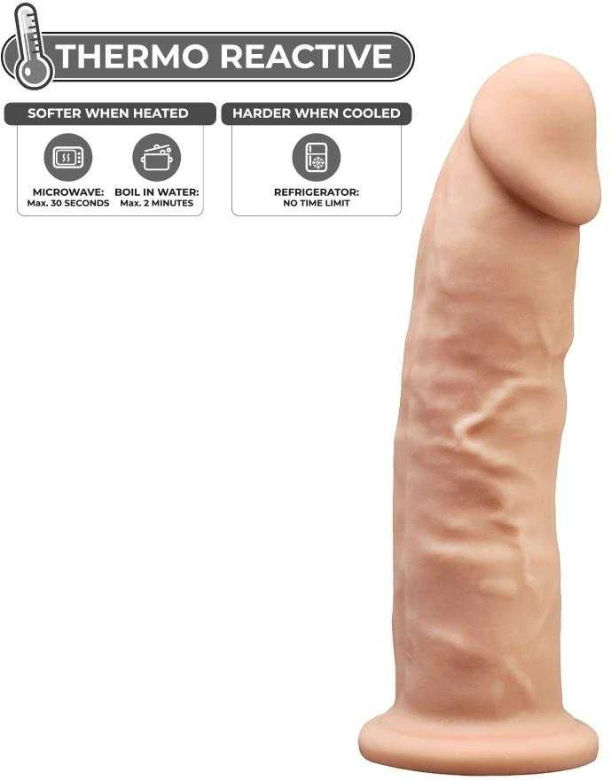 Silexd dildo su siurbtuku, tikroviškas, tvirtas penis, 19 cm