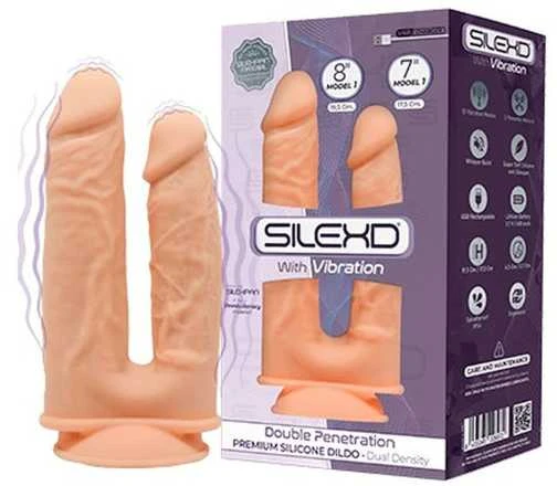 „Silexd“ dvigubo įsiskverbimo dildo su stipriomis vibracijomis poroms