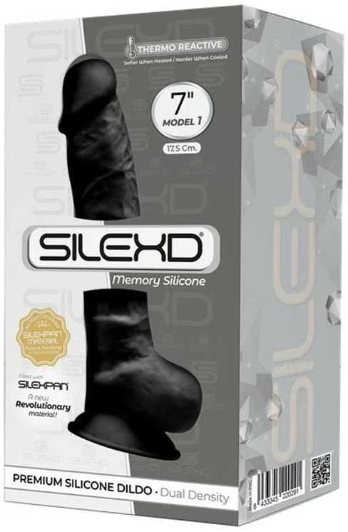 Silexd didelis juodas veninis dildo su siurbtuku 17,7 cm