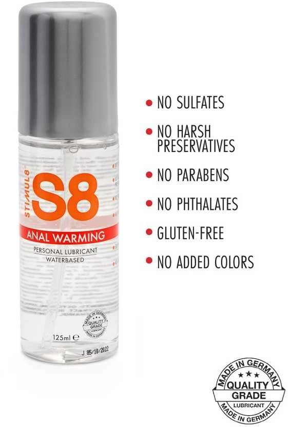 Stimul8 S8 Gel-S8 Warming WB Anal Lube 125ml