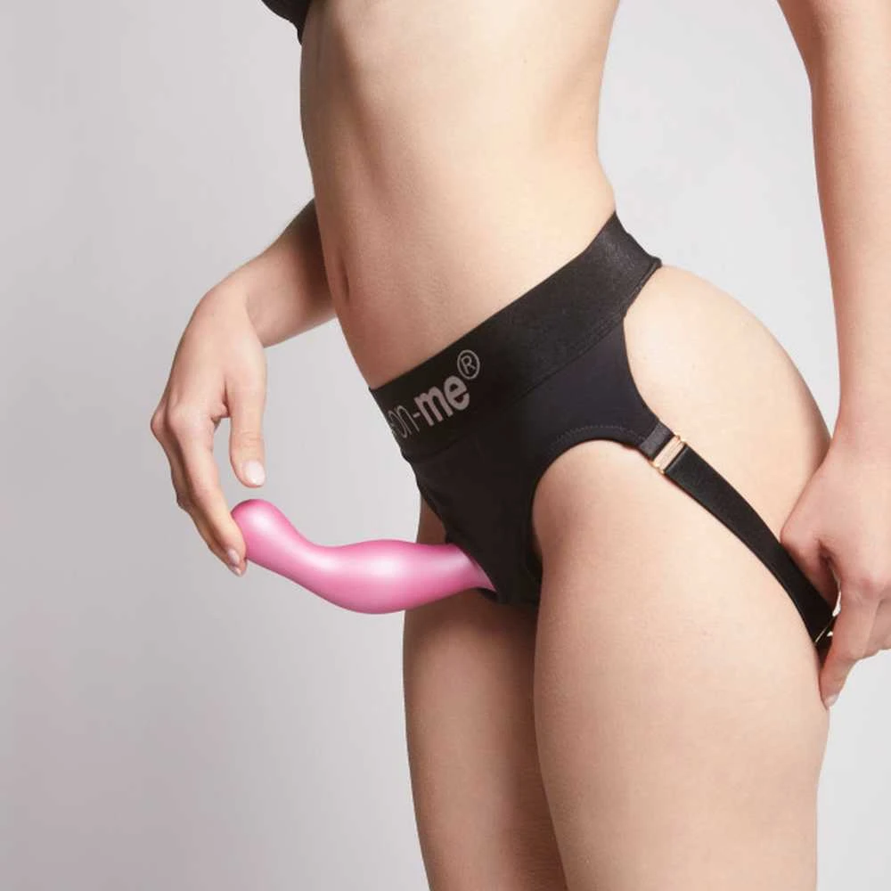 Rožinė Strap-On-Me - Dildo Plug Curvy Metallic Sugar Rožinė S