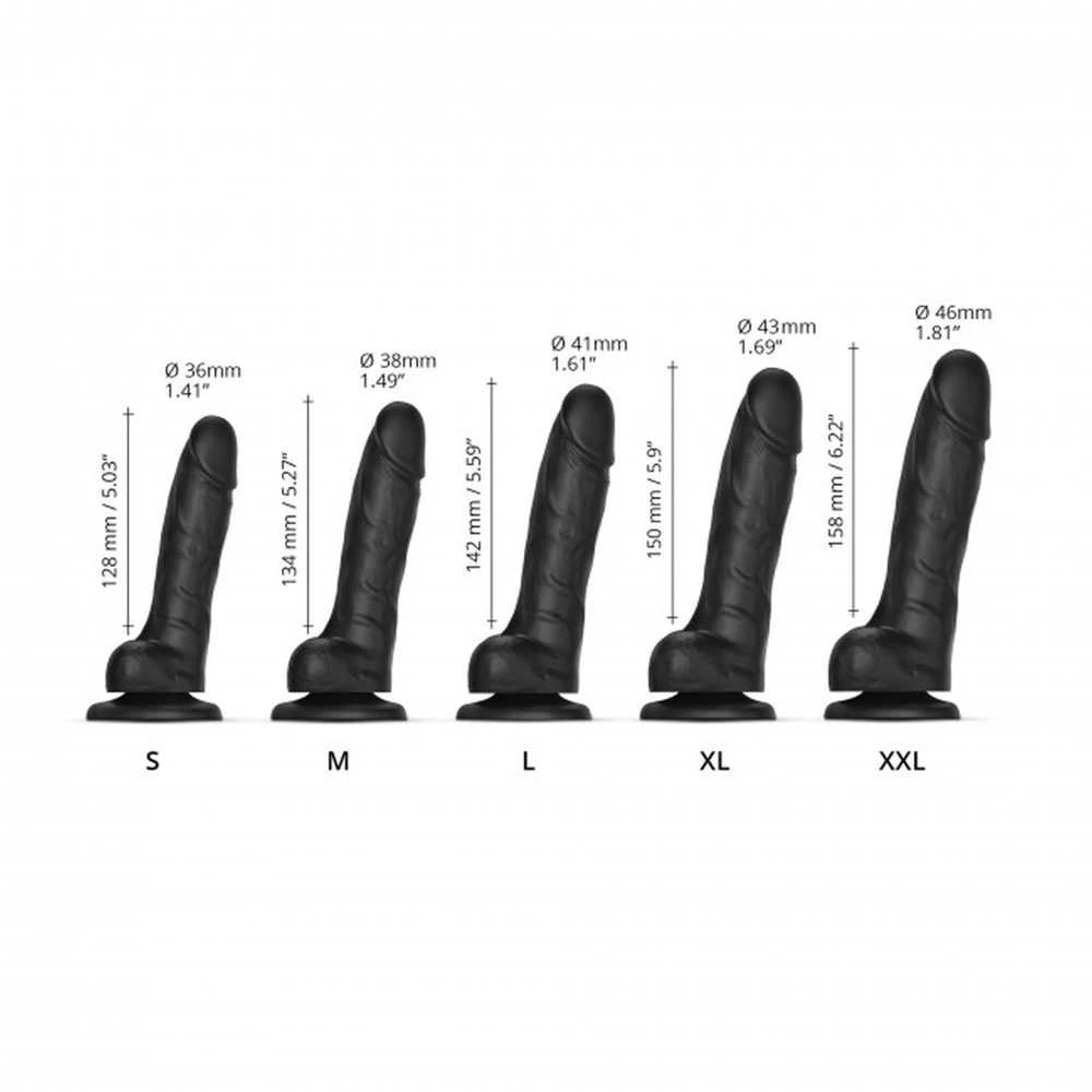 Strap On Me Dildo tikroviška slankiojanti oda juodas s