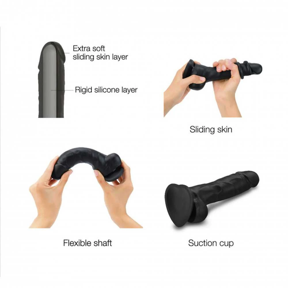 Strap On Me Dildo tikroviška slankiojanti oda juodas s