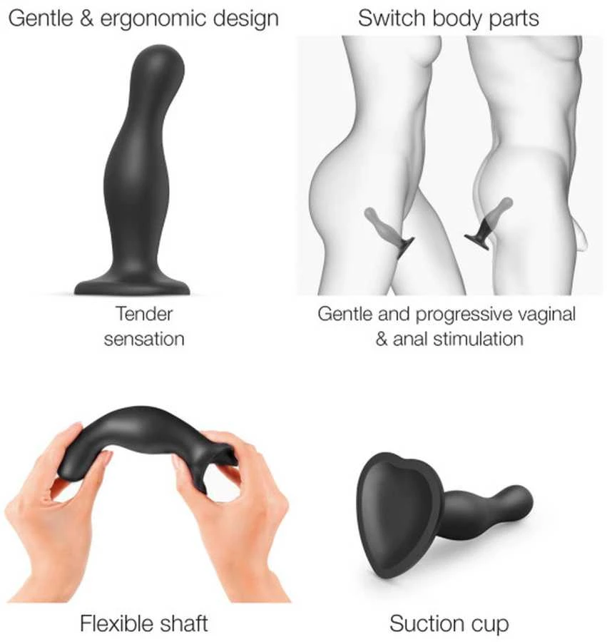 Strap On Me Fancy juoda supaprastintas makšties analinis dildo