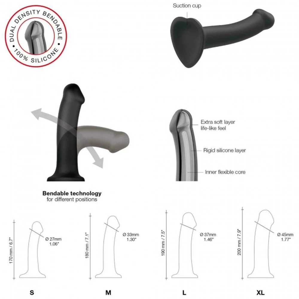 Strap On Me Semi-Real.Dildo M Juodas