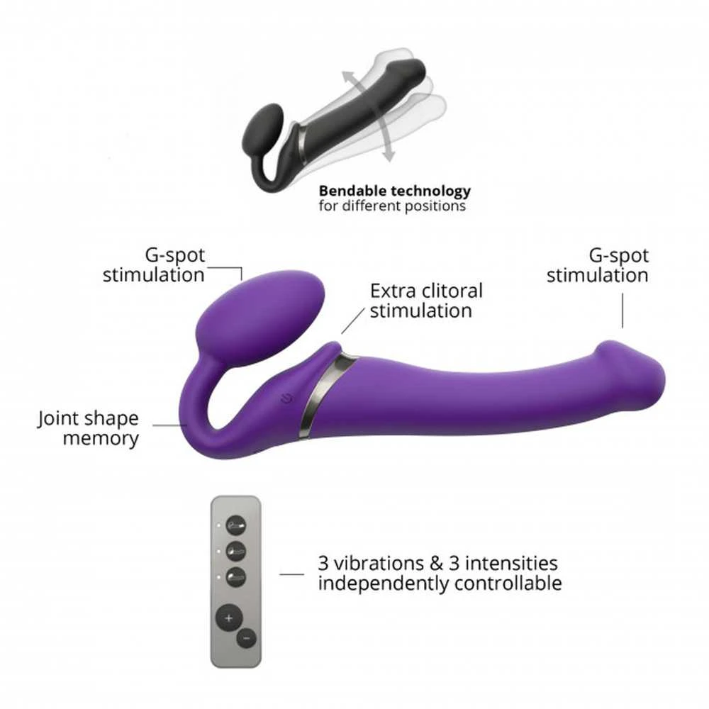 Strap On Me Vibrating Strap-On M Violetinė