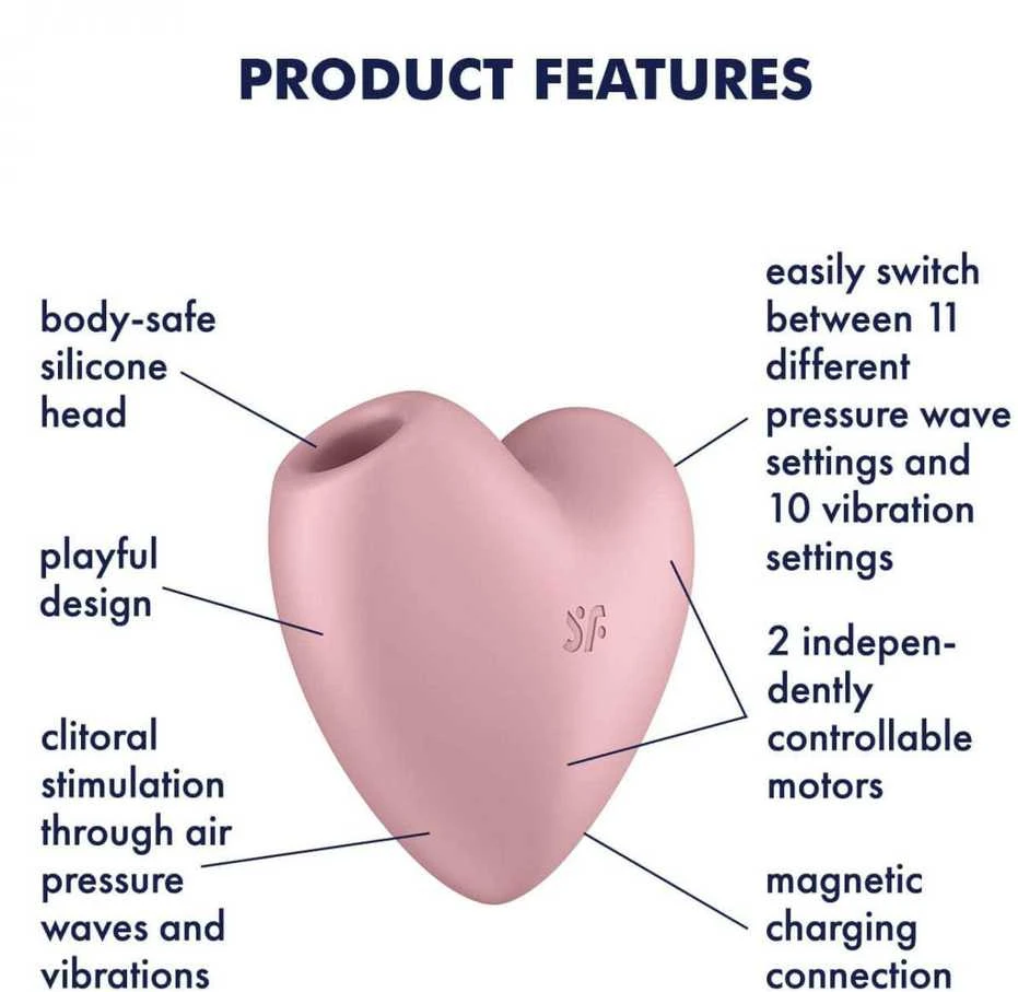 Klitorio masažuoklis Cutie Heart Light Raudona Satisfyer (rožinis)