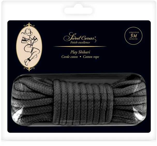 Juoda medvilninė virvė Shibari 5M