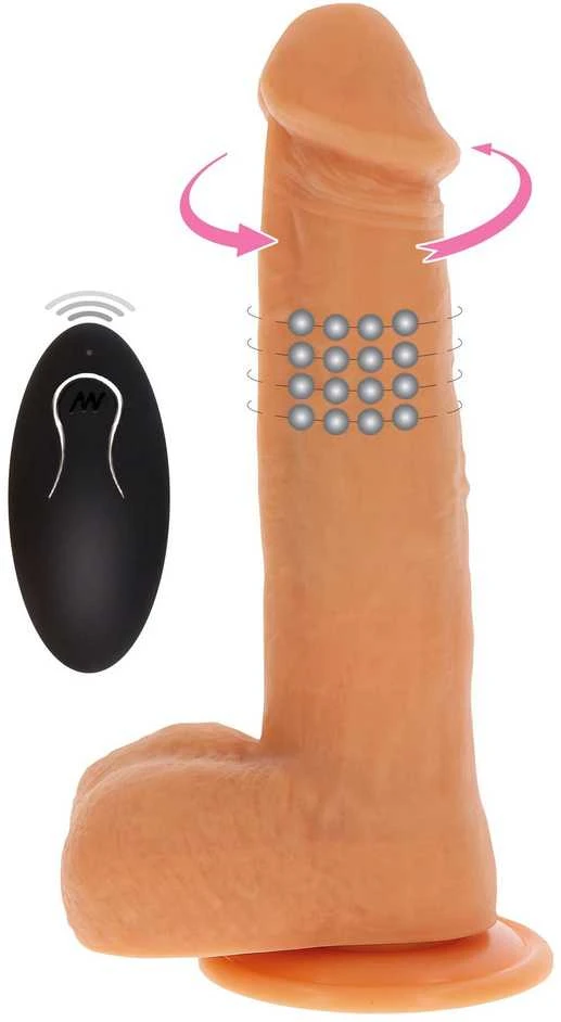 Get Real TOYJOY Besisukantys karoliukai vibruojantis dildo