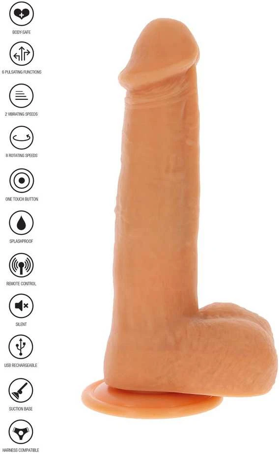 Get Real TOYJOY Besisukantys karoliukai vibruojantis dildo