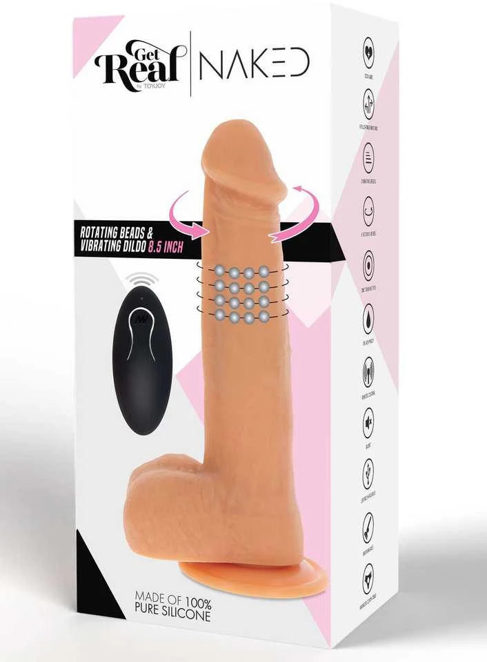 Get Real TOYJOY Besisukantys karoliukai vibruojantis dildo